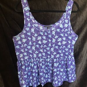 American Eagle Peplum Tank Top Sz L